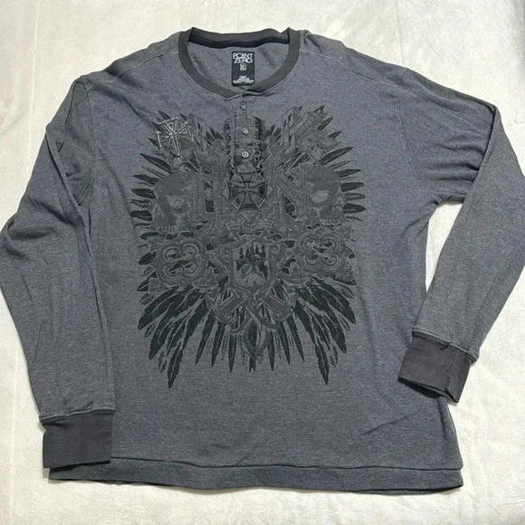 Point Zero Skull Cross Wing Grunge Cyber Thermal - Picture 1 of 4